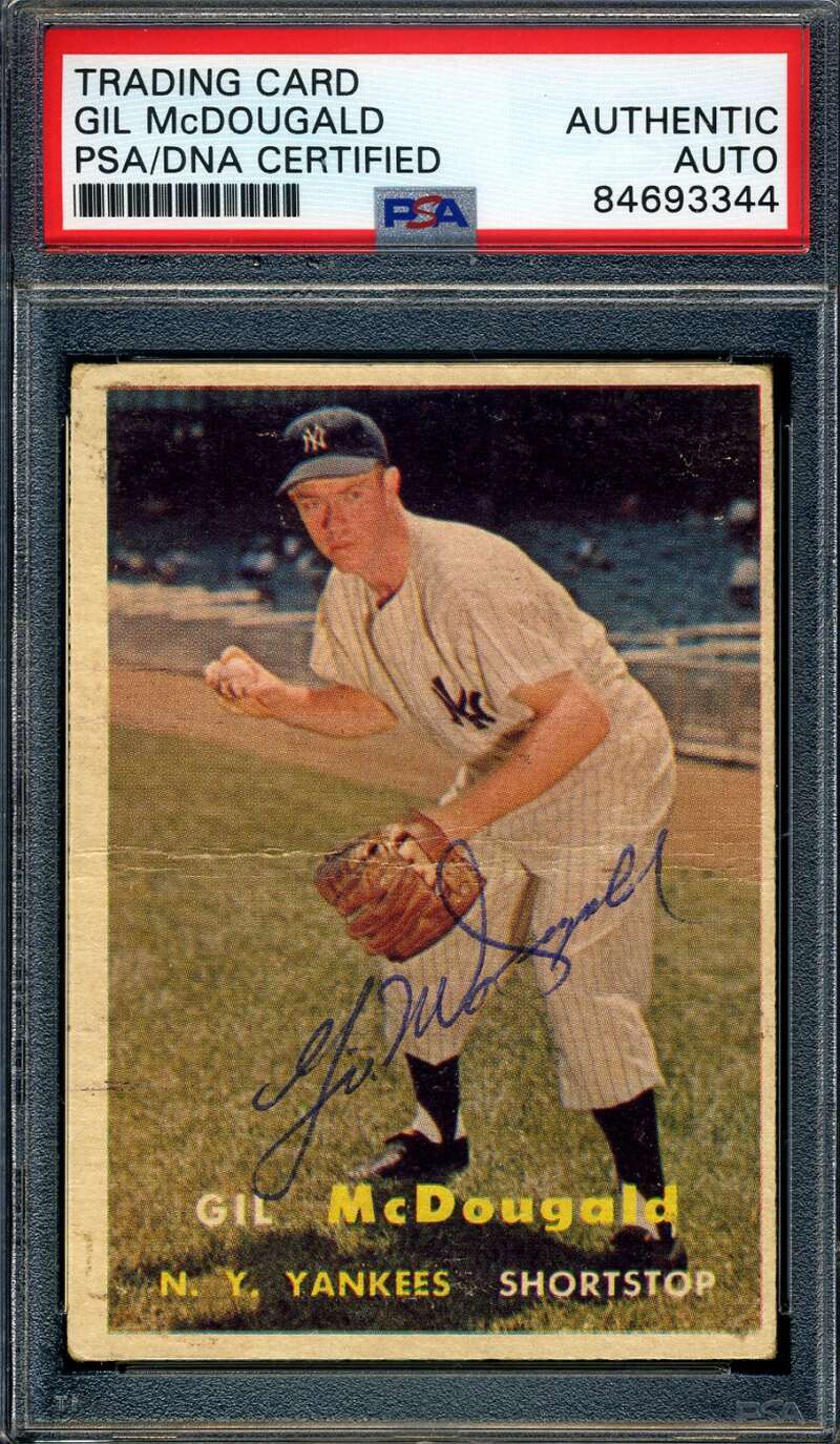 Gil McDougald PSA DNA Signed 1957 Topps Autograph