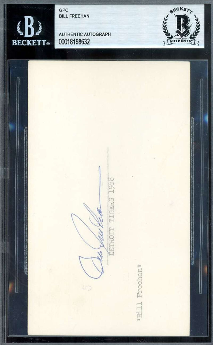Bill Freehan Beckett BAS Signed 1968 Government Postcard GPC Tigers Autograph
