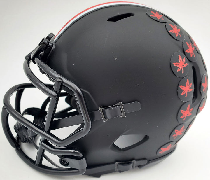 Justin Fields Signed Ohio State Buckeyes Eclipse Black Speed Mini Helmet Beckett
