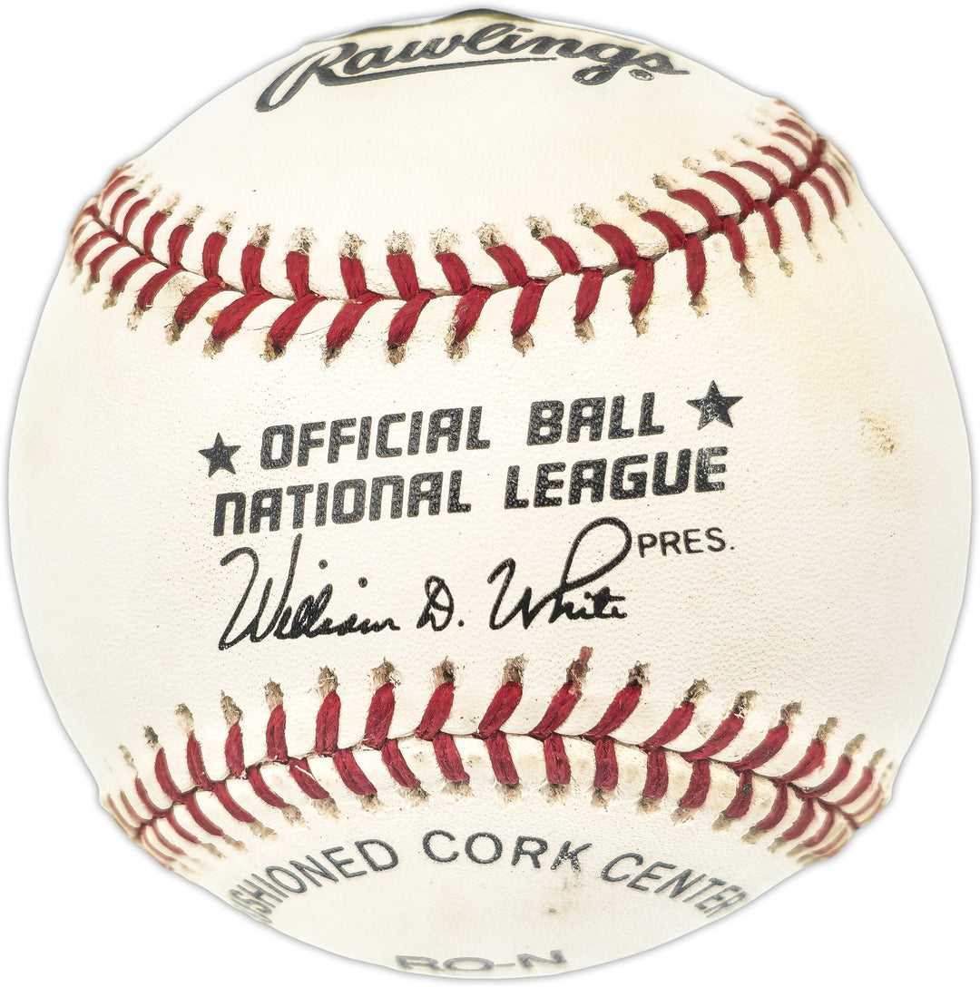 Willie Mays Signed Official NL Stat Logo Baseball Giants Beckett #AE31067
