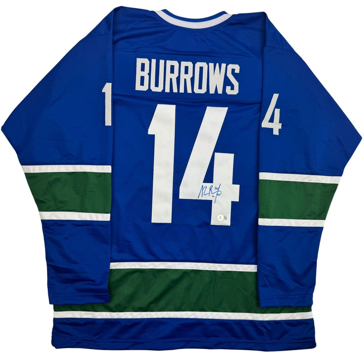 Autographed/Signed Alexandre Alex Burrows Vancouver Blue Jersey Beckett COA