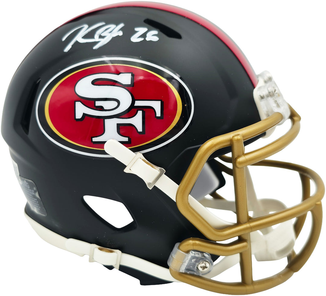 Kaelon Black Signed 49ers Black Rivalries Speed Mini Helmet GRAD Witness