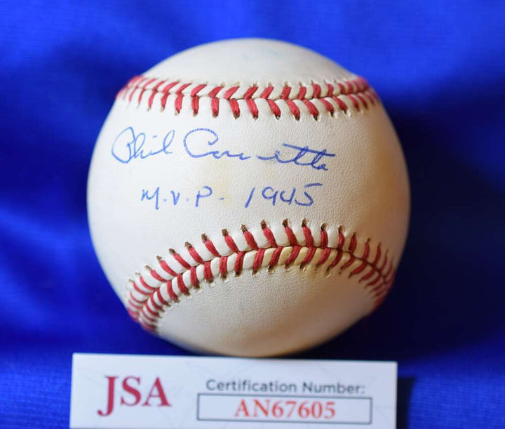 Phil Cavaretta 1945 MVP JSA Coa Autograph National League ONL Signed Baseball