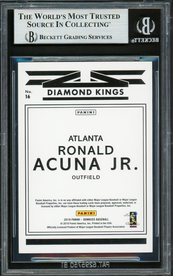 Ronald Acuna Jr. Auto 2019 Donruss Diamond Kings Card 16 Braves Beckett 16710467
