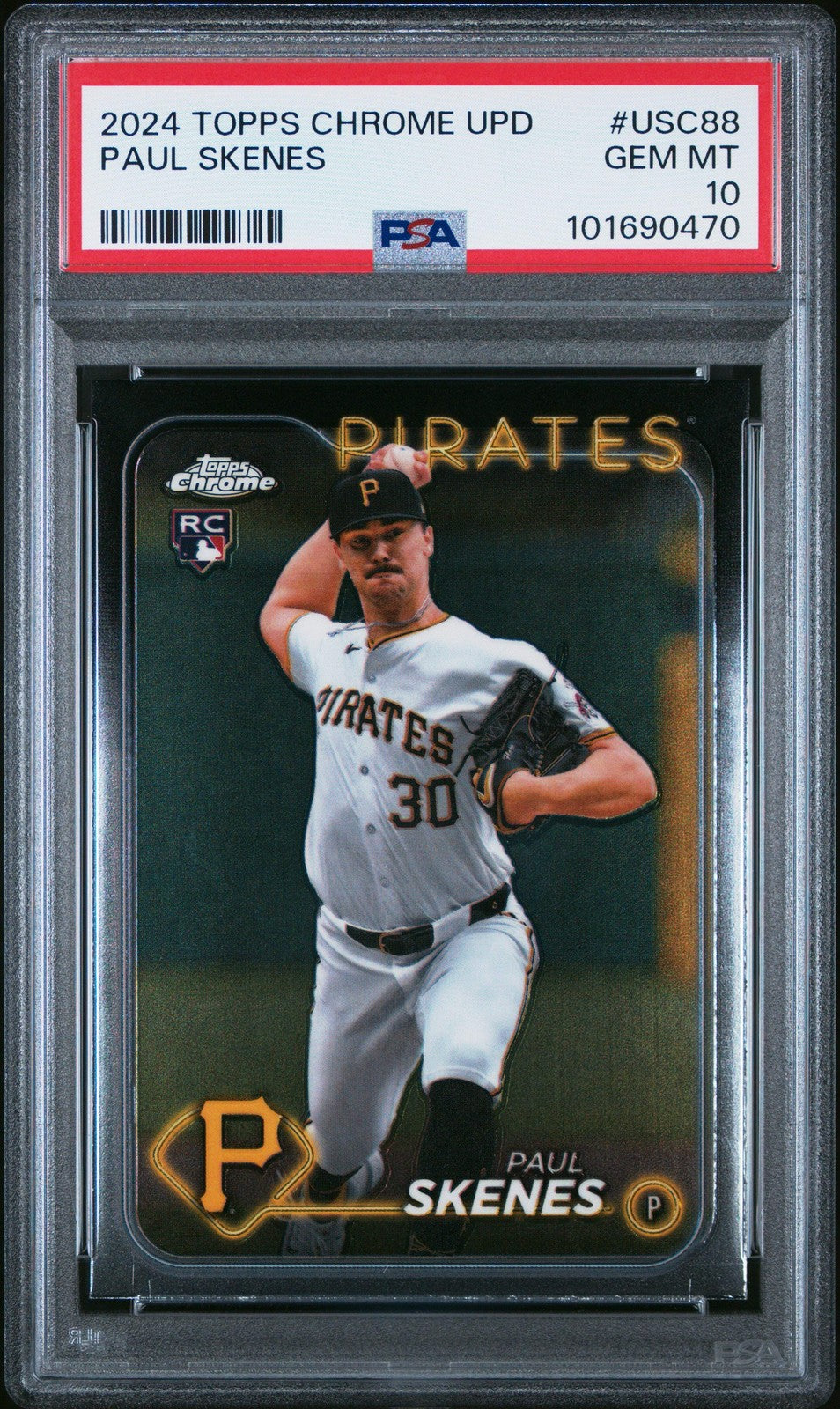 Graded 2024 Topps Chrome Update Paul Skenes #USC88 Rookie RC Card PSA 10 Mint