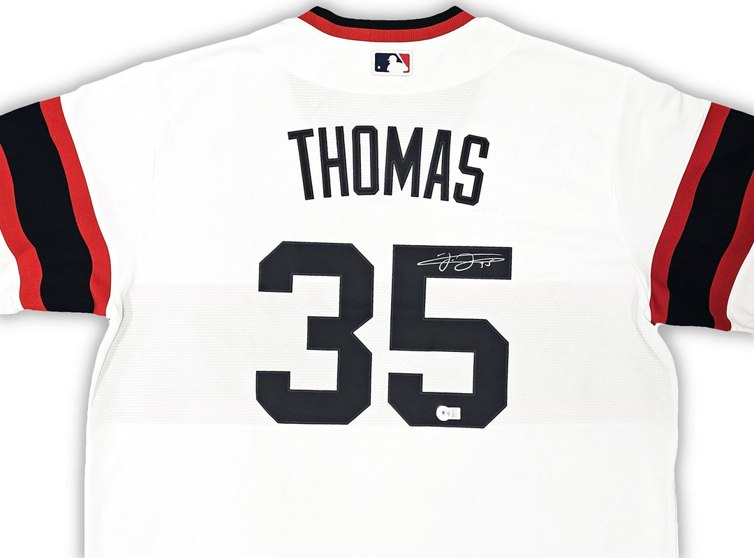 Chicago White Sox Frank Thomas Signed White Nike Jersey Size XL Beckett Wit
