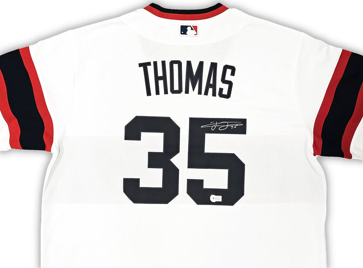 Chicago White Sox Frank Thomas Signed White Nike Jersey Size XL Beckett Wit