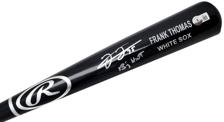 Frank Thomas Auto Black Rawlings Game Model Bat White Sox "Big Hurt" Beckett Wit