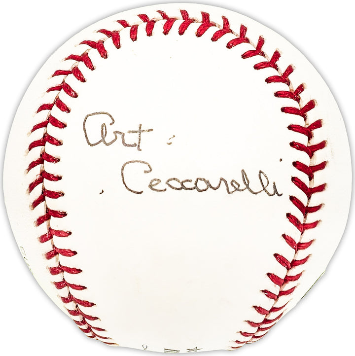 Art Ceccarelli Signed Official NL Baseball Cubs, Orioles Beckett QR