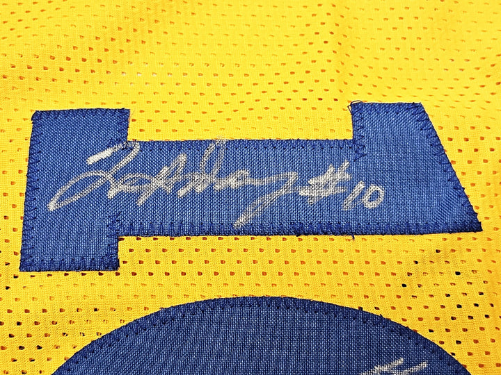 Warriors Chris Mullin Tim Hardaway Mitch Richmond Auto Yellow Jersey Run TMC BAS