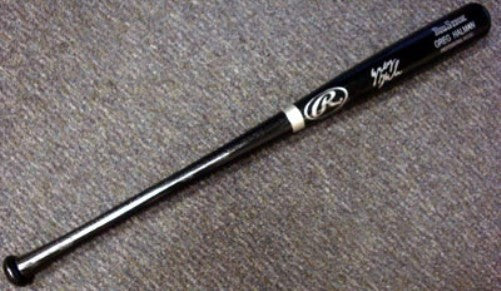 Greg Halman Signed Black Rawlings Bat Seattle Mariners PSA/DNA RookieGraph