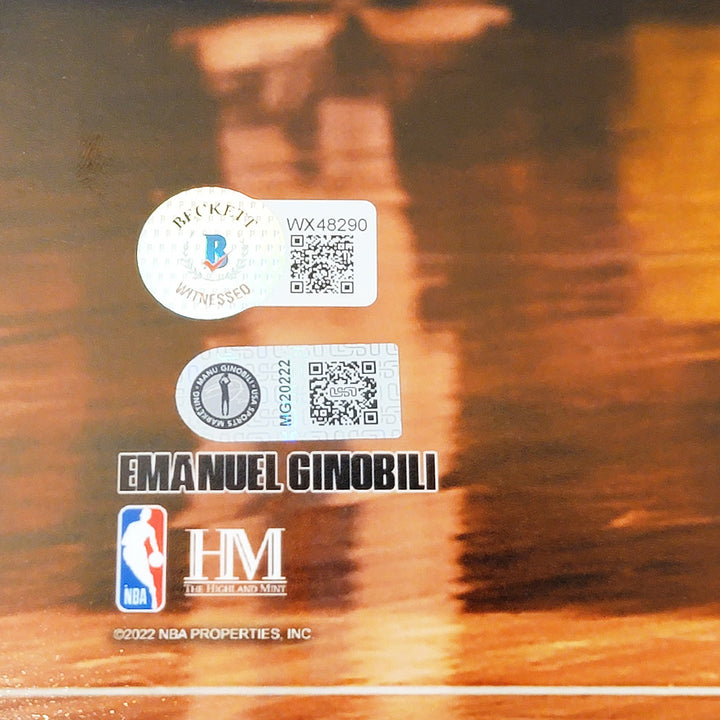 Manu Ginobili Signed 16x20 Photo San Antonio Spurs Spotlight Signed In White