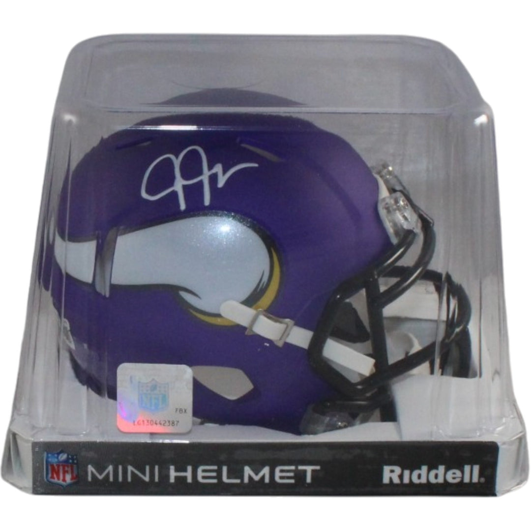 Justin Jefferson Autographed Minnesota Vikings Mini Helmet Beckett Witness 56174