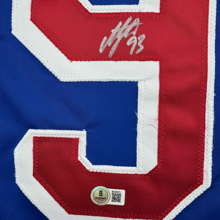 Autographed/Signed Mika Zibanejad New York Blue Jersey Beckett BAS COA