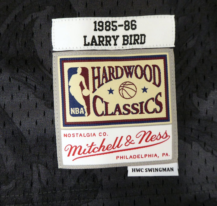 Celtics Larry Bird Auto Black Mitchell Ness Gold Toile Swingman Jersey M Beckett