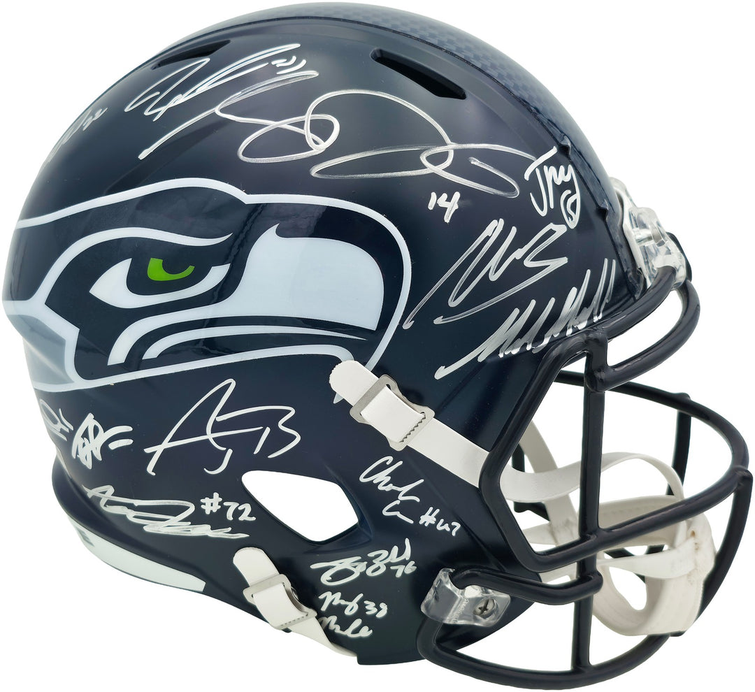 Seahawks SB LX Champs 31 Signed Blue Full Size Speed Replica Helmet
