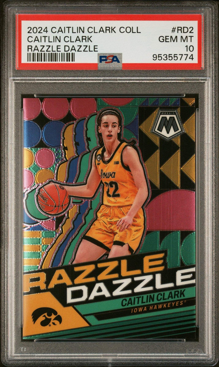 Graded 2024 Panini Caitlin Clark #RD2 Razzle Dazzle RC Basketball Card PSA 10
