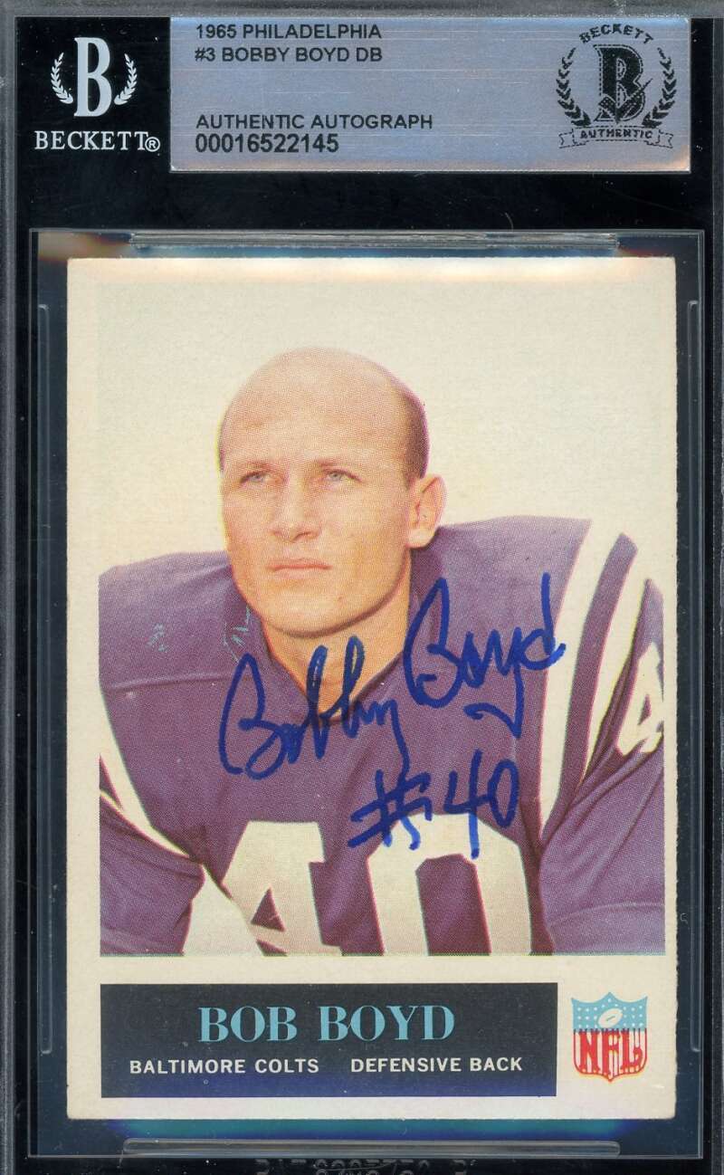 Bob Boyd Beckett BAS Signed 1965 Philadelphia Autograph