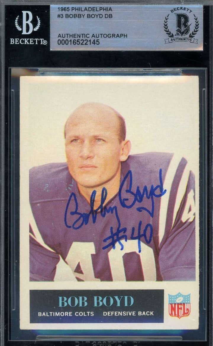 Bob Boyd Beckett BAS Signed 1965 Philadelphia Autograph