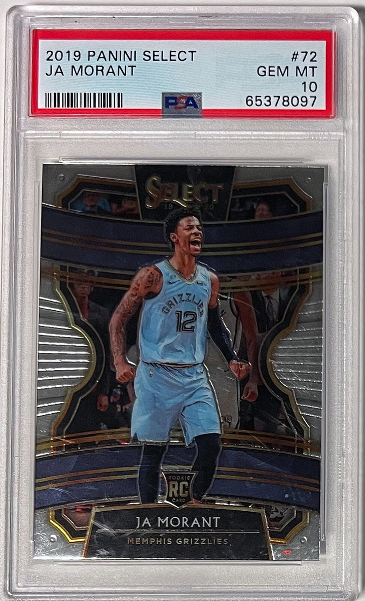 Ja Morant 2019-20 Panini Select Rookie Card (RC) #72- PSA Graded 10 Gem Mint
