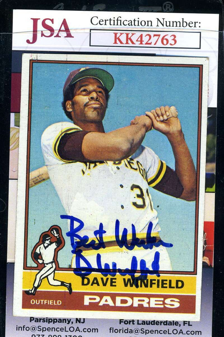 Dave Winfield JSA Coa Signed 1976 Topps Autograph