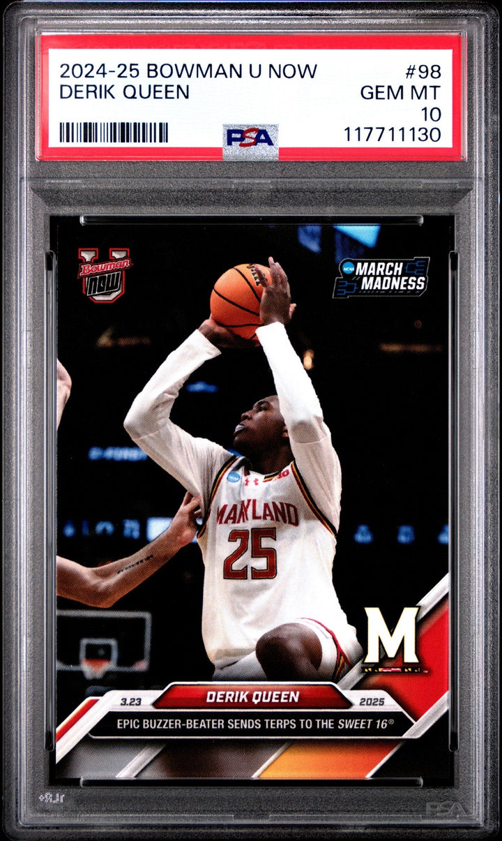 Graded 2024 Topps Bowman U Now Derik Queen #98 Rookie RC Card PSA 10