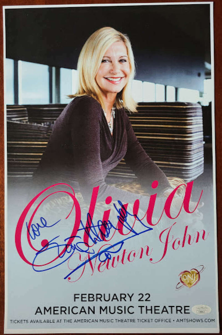 Olivia Newton John JSA Coa Signed Concert Poster Photo Autograph