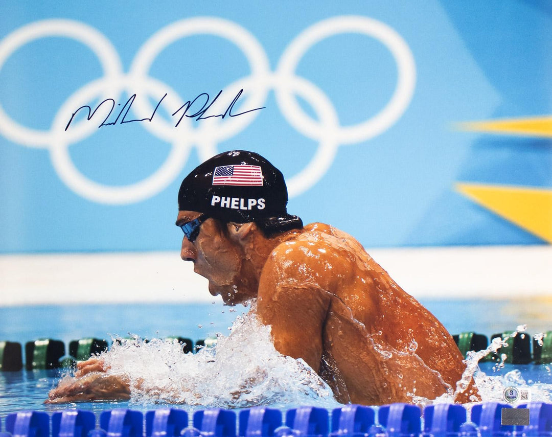 Michael Phelps Signed 16x20 USA Swimming Photo BAS
