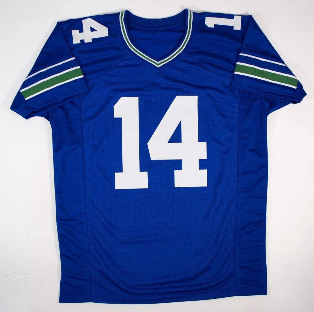 Autographed/Signed Sam Darnold Seattle Retro Football Jersey Beckett BAS COA