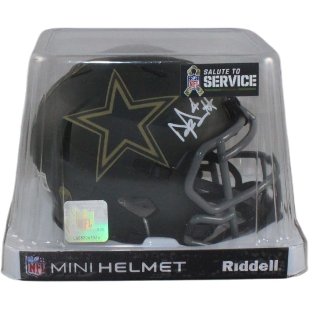 Dak Prescott Autographed/Signed Dallas Cowboys 25 STS Mini Helmet Beckett 56329