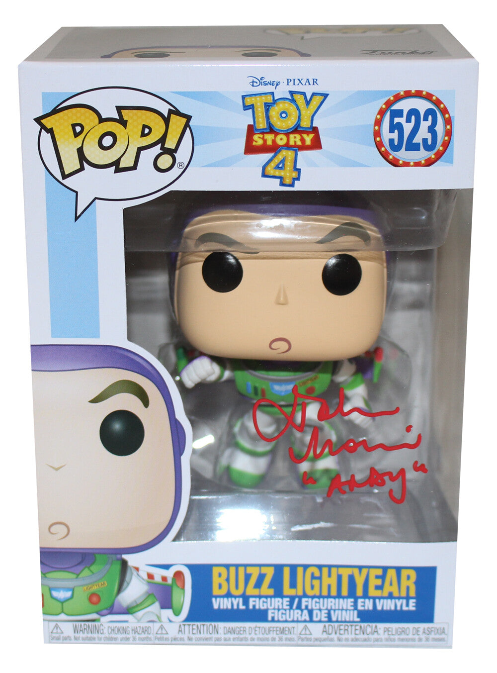 John Morris ‘Andy' Signed Toy Story 4 Funko Pop #523 Buzz Lightyear Beckett