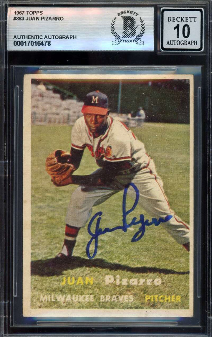Juan Pizarro Gem Mint 10 Beckett BAS Signed 1957 Topps Rookie Autograph