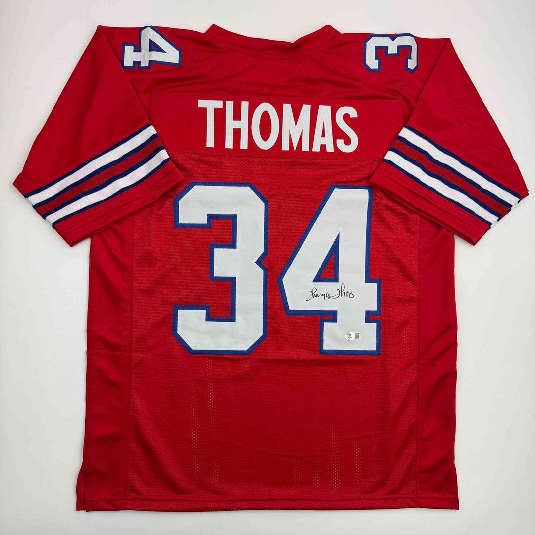 Autographed/Signed Thurman Thomas Buffalo Red Football Jersey JSA COA