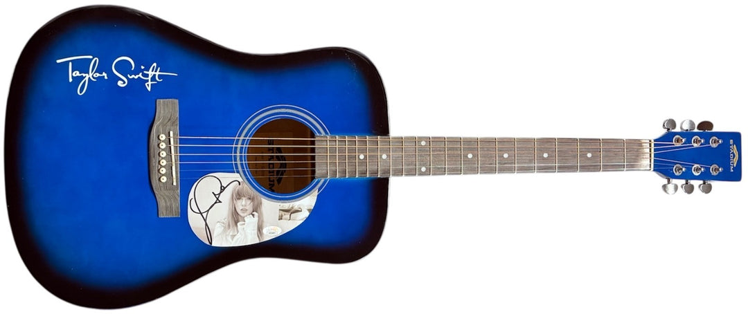 Taylor Swift Signed 2024 Tortured Poets 41 Inch FS Blue Acoustic Guitar -JSA