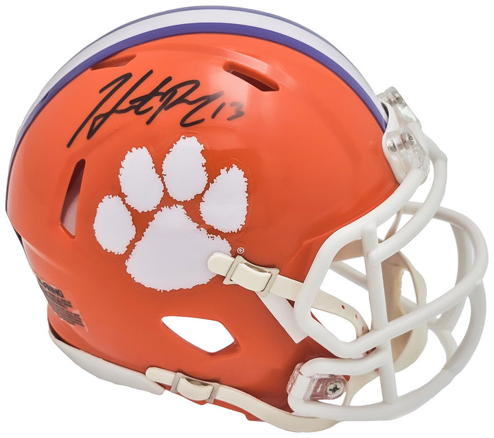 Hunter Renfrow Signed Clemson Tigers Orange Speed Mini Helmet Beckett