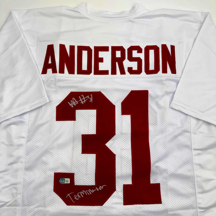 Autographed/Signed Will Anderson "Terminator" Alabama White Jersey Beckett COA