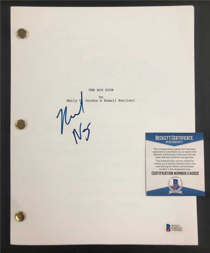 KUMAIL NANJIANI autograph signed THE BIG SICK Movie Script (D) ~ Beckett BAS COA