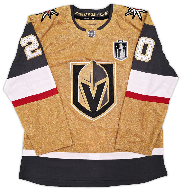 Golden Knights Chandler Stephenson Auto Gold Adidas 2023 Stanley Cup Jersey 52