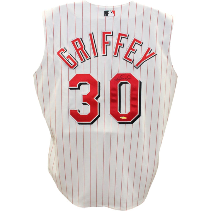 Ken Griffey Jr. Signed Cincinnati Reds 2000 Sleeveless Russell Jersey UDA 48347