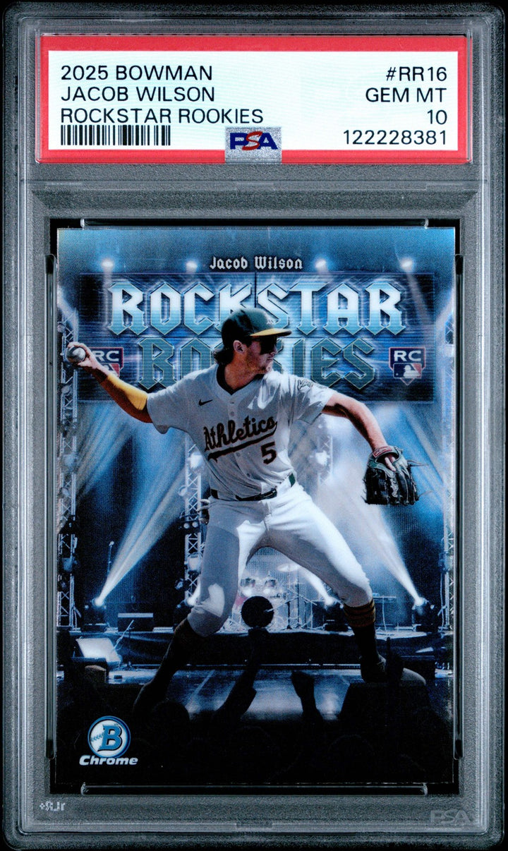 Graded 2025 Bowman Jacob Wilson #RR16 Rockstar Rookies RC Baseball Card PSA 10