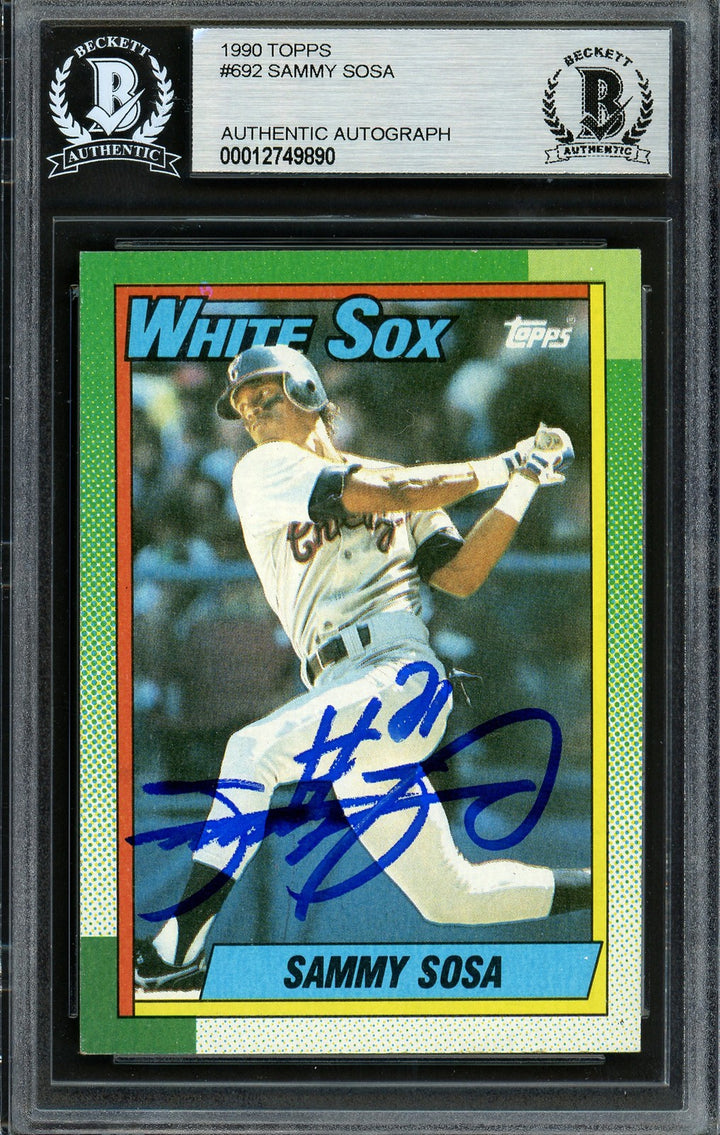 Sammy Sosa Signed 1990 Topps RC 692 Chicago White Sox Beckett #12749890