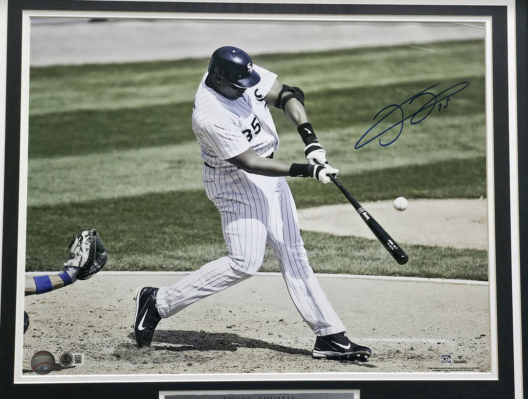 Frank Thomas Signed Framed 16x20 Photo Chicago White Sox Beckett BAS Witness