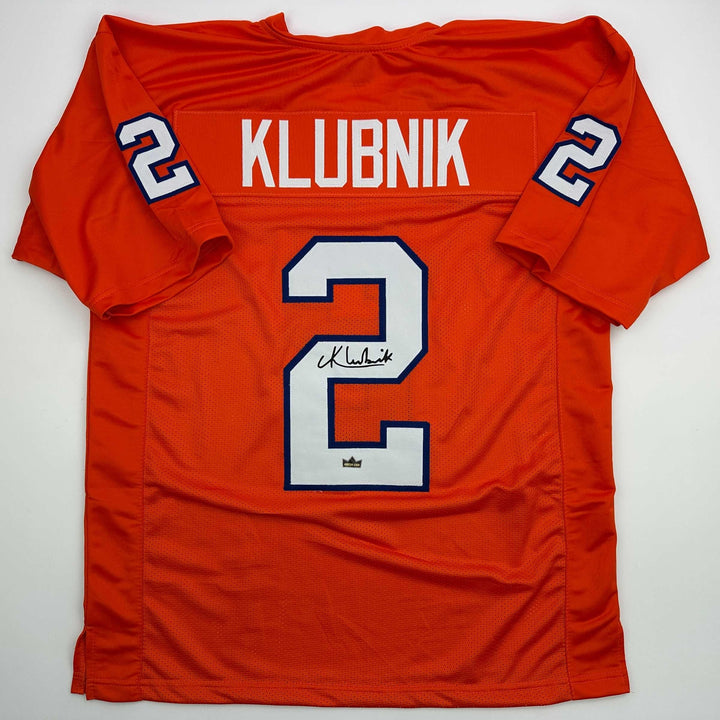 Facsimile Autographed Cade Klubnik Clemson Orange Reprint Jersey Size Men's XL
