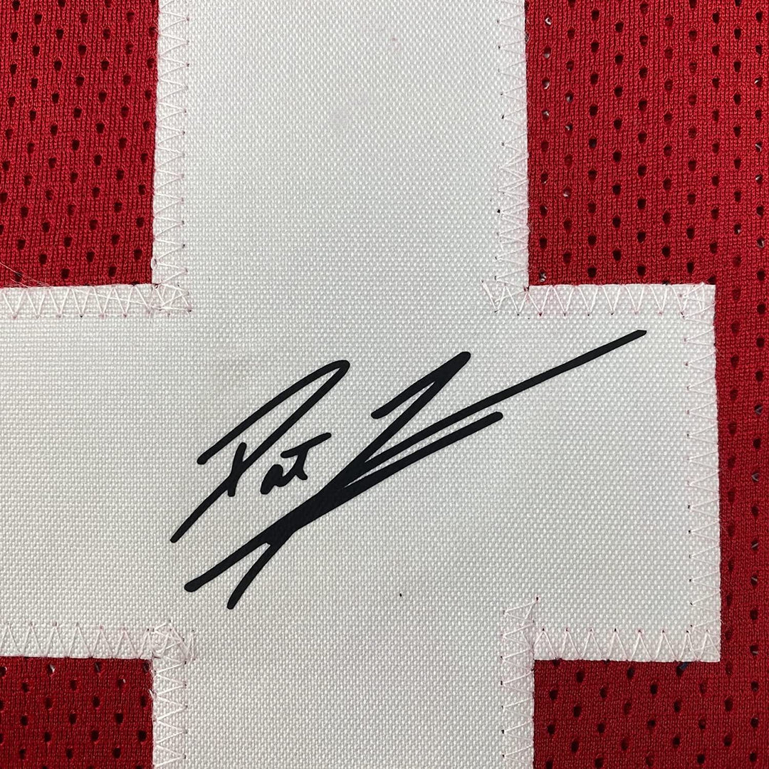 Framed Facsimile Autographed Pat Tillman 35x39 Arizona Red Reprint Laser Jersey