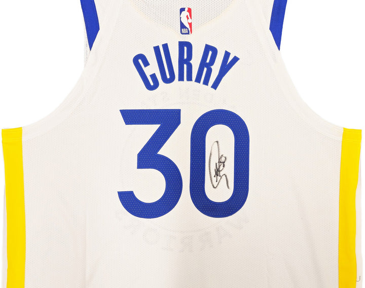 Warriors Stephen Curry Auto White Nike Association Edition Jersey Size 48+2 JSA