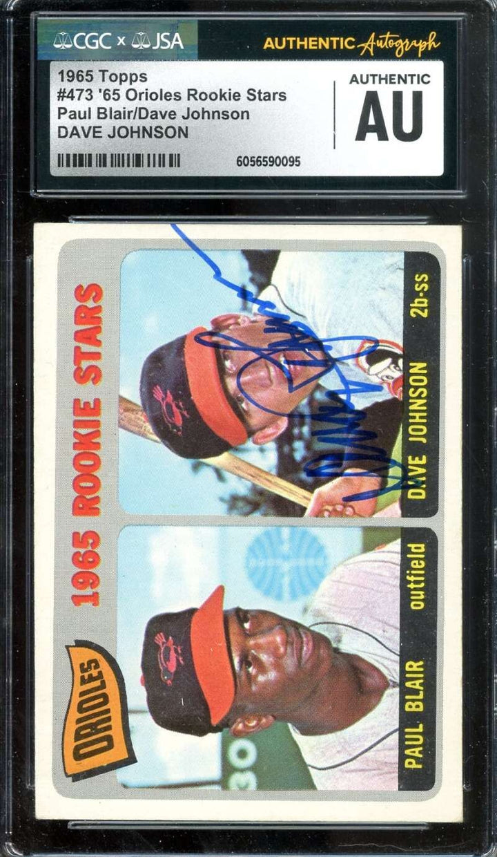 Davie Johnson JSA CGC Coa Signed 1965 Topps Autograph