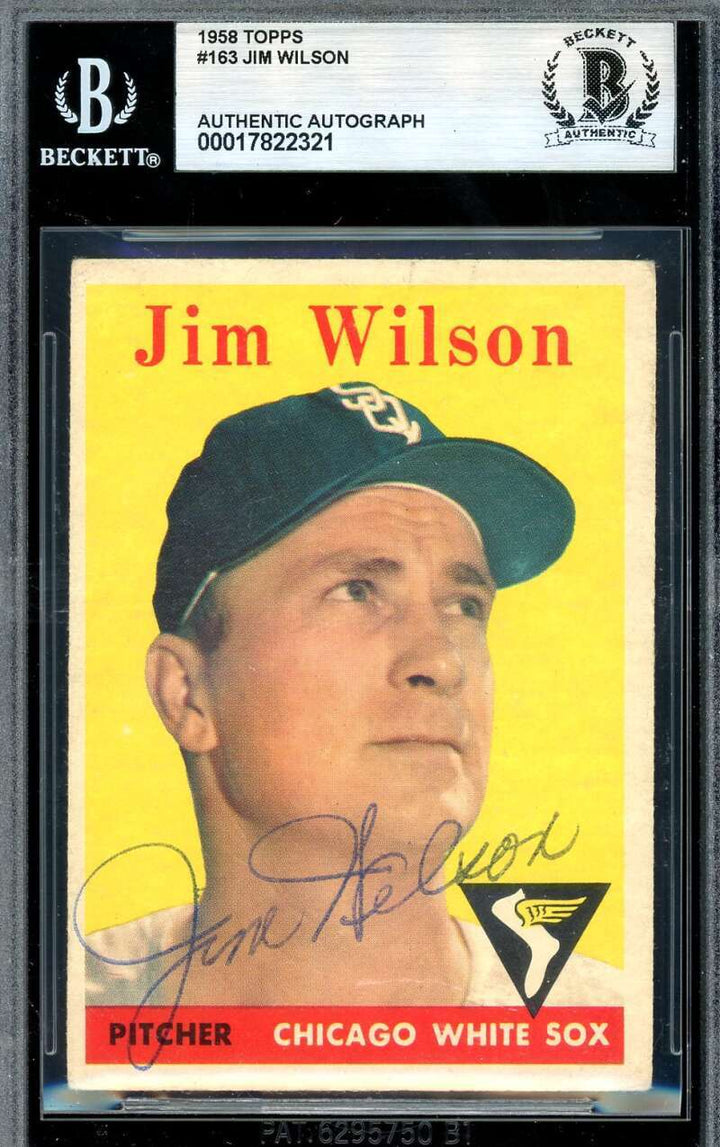 Jim Wilson Beckett BAS Signed 1958 Topps Autograph