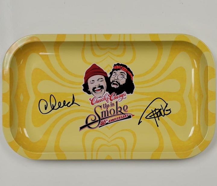 Cheech Marin and Tommy Chong signed 6x10 Rolling Tray autograph A ~ BAS Witness