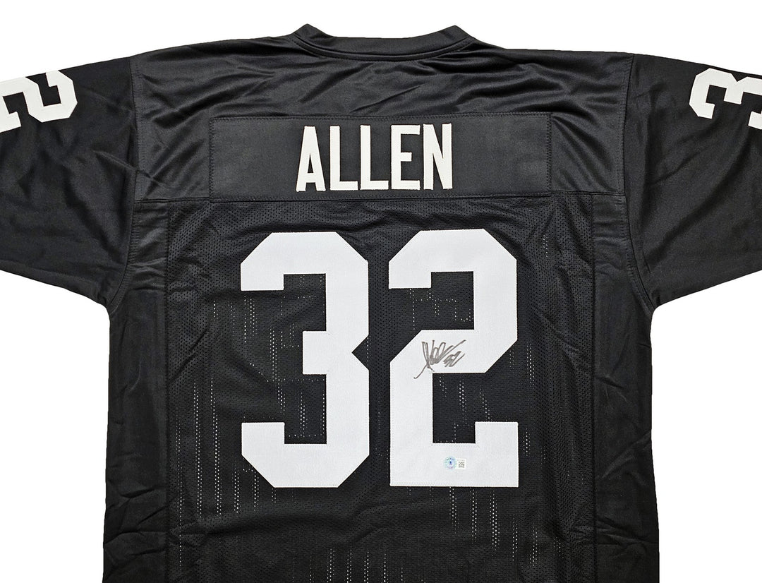 Oakland Raiders Marcus Allen Signed Black Jersey Beckett Witness