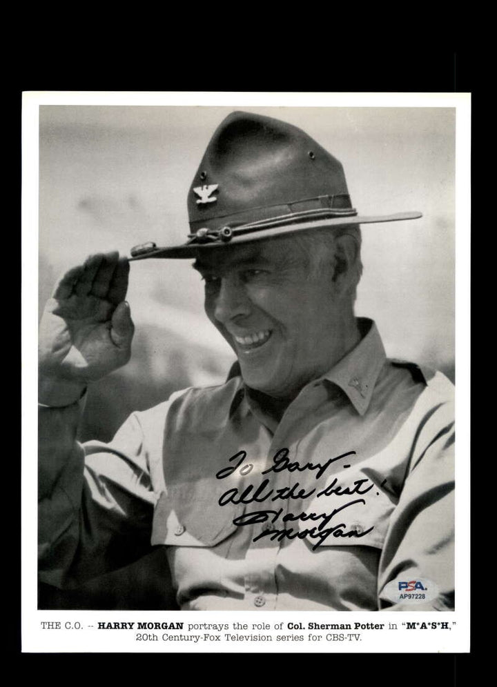 Harry Morgan PSA DNA Coa Signed 8x10 Photo Autograph MASH